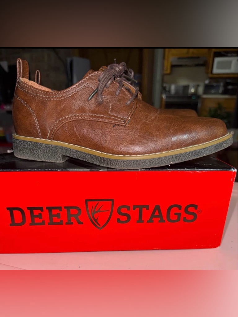 Boys Deer Stags Zander Memory Foam Oxford Little/Big Kid Dress Shoes Sz 3m